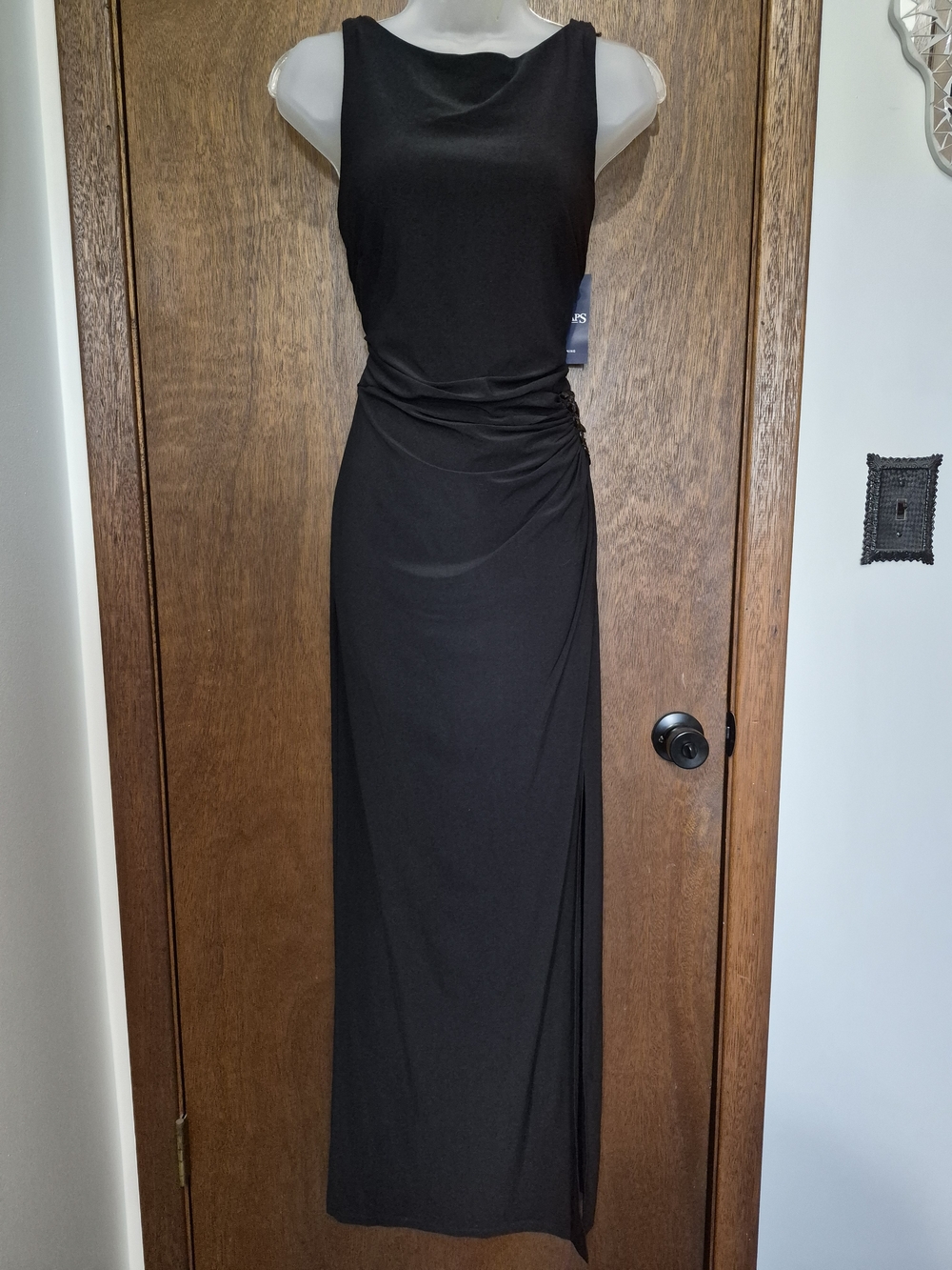 Chaps Sleeveless Black Evening Dress NWT - Picture 2 of 12